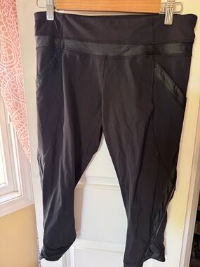 lululemon athletica Black Capri Leggings with Side Panels
